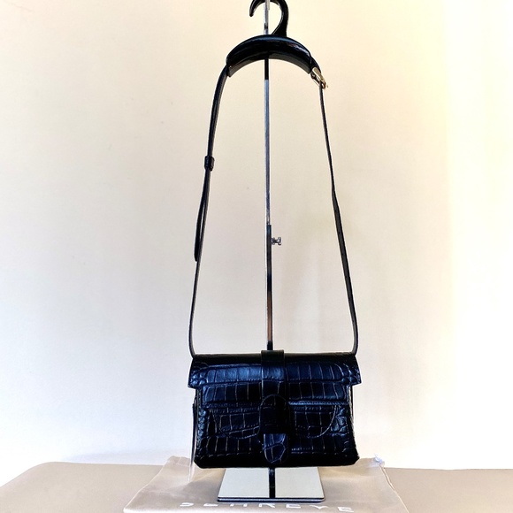 SENREVE Aria Black Leather Croc-Embossed Belt Bag New With Tags - Picture 15 of 16